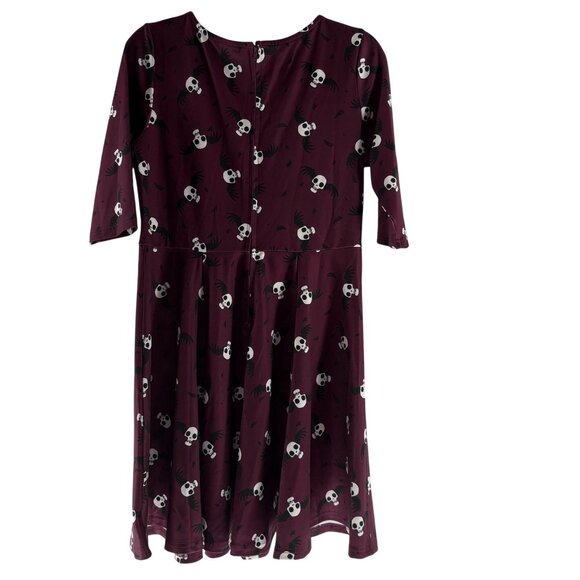 Corpse Bride x Unique Vintage Dress Flying Skulls Stephanie Flare XL - Picture 5 of 9
